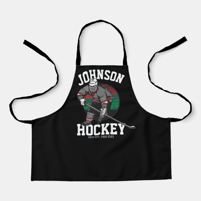 Personalized Ice Hockey Player Team Athlete Name  Apron (Front)