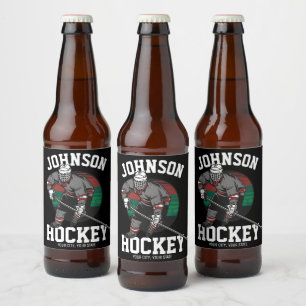 Personalized Ice Hockey Player Team Athlete Name Beer Bottle Label