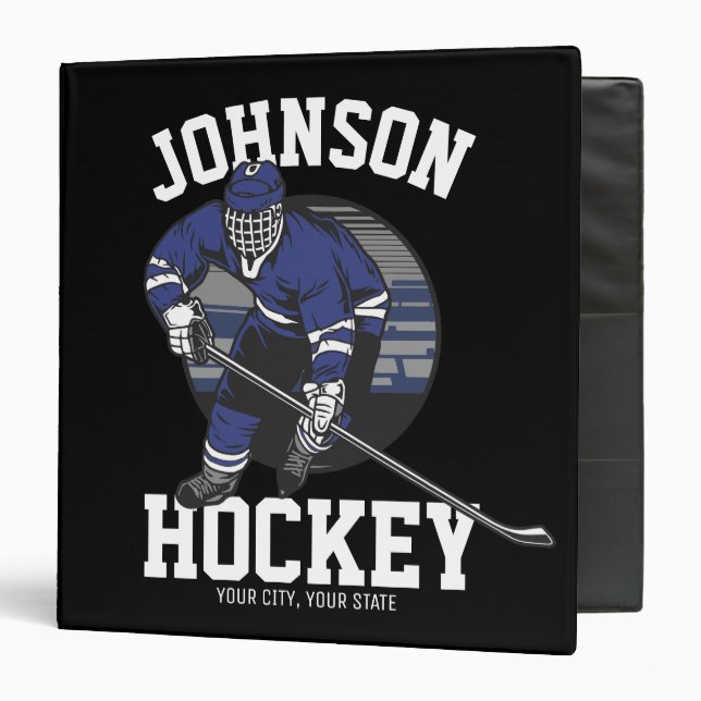 Personalized Ice Hockey Player Team Athlete Name Binder (Front/Inside)
