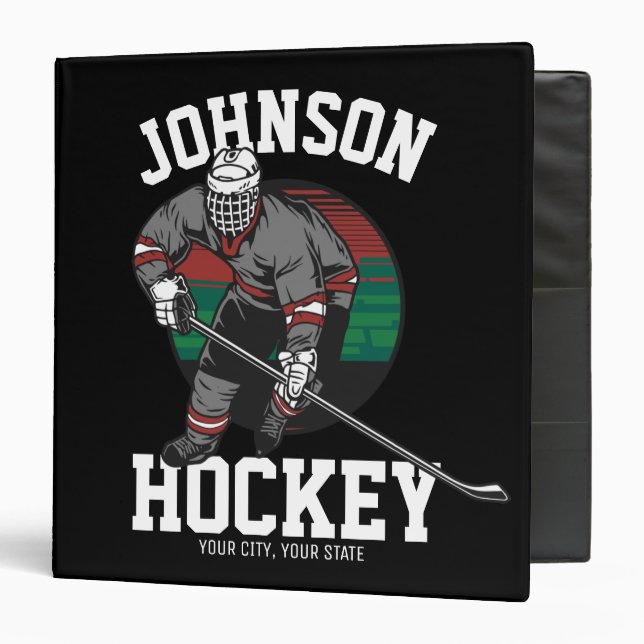 Personalized Ice Hockey Player Team Athlete Name  Binder (Front/Inside)