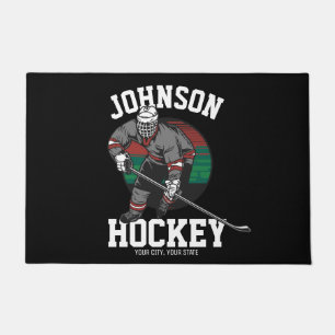 Personalized Ice Hockey Player Team Athlete Name Doormat