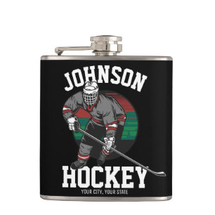 Personalized Ice Hockey Player Team Athlete Name Hip Flask