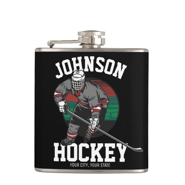 Personalized Ice Hockey Player Team Athlete Name  Hip Flask (Front)