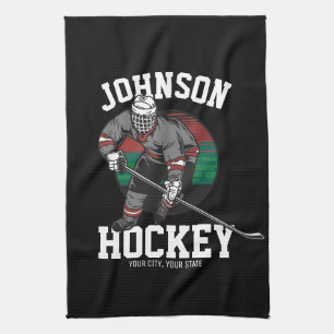 Personalized Ice Hockey Player Team Athlete Name Kitchen Towel