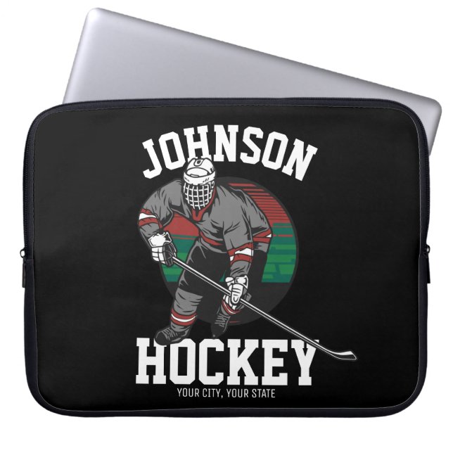 Personalized Ice Hockey Player Team Athlete Name  Laptop Sleeve (Front)