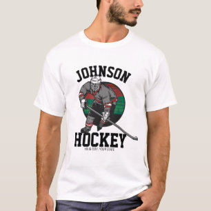 Personalized Ice Hockey Player Team Athlete Name  T-Shirt