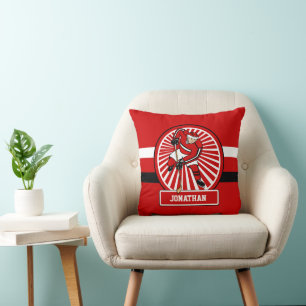 Personalized Ice Hockey player Throw Pillow