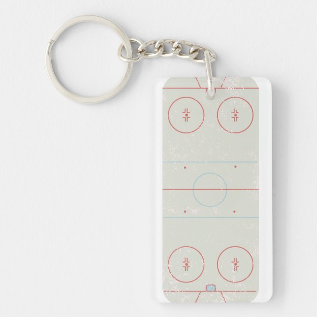 Personalized Ice Hockey Rink Keychain (Front)