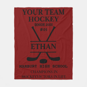 Personalized Ice Hockey Senior Blanket 