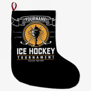Personalized Ice Hockey Trophy Player Team Game Large Christmas Stocking