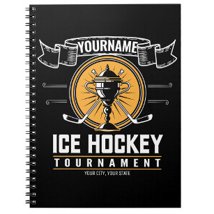 Personalized Ice Hockey Trophy Player Team Game Notebook