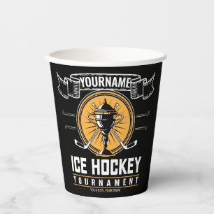 Personalized Ice Hockey Trophy Player Team Game  Paper Cups