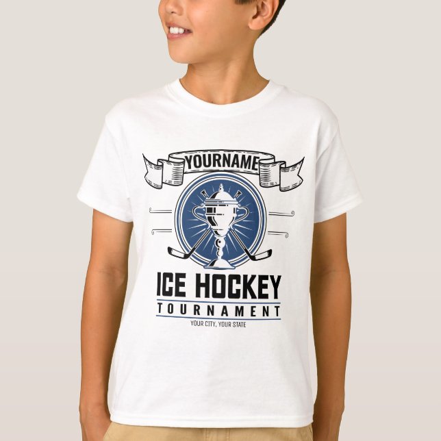 Personalized Ice Hockey Trophy Player Team Game   T-Shirt (Front)