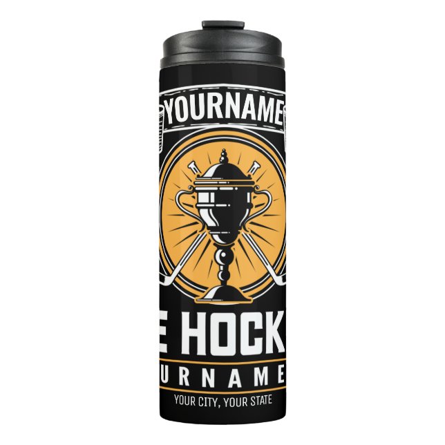 Personalized Ice Hockey Trophy Player Team Game   Thermal Tumbler (Front)