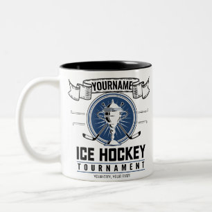 Personalized Ice Hockey Trophy Player Team Game   Two-Tone Coffee Mug