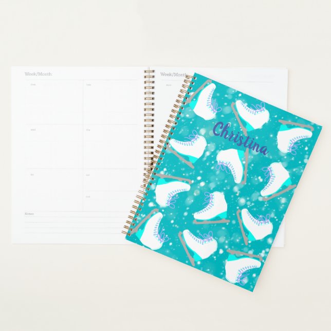 Personalized Ice Skating Teal Lesson/Practice Planner (Display)