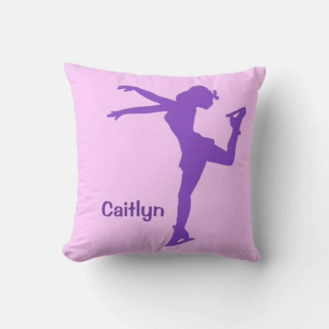 Personalized Ice Skating Throw Pillow (Front)