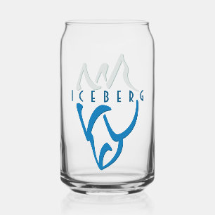 Personalized Iceberg Art Blue  Can Glass