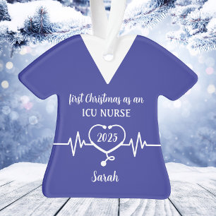 Personalized ICU Nurse Christmas Ornament