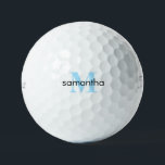 Personalized Icy Blue Monogram Titleist Pro VI  Golf Balls<br><div class="desc">Custom Golf Ball.  Icy blue and black text.  Initial and Name.  Woman gift.   Titleist Pro V1  Personalize.</div>