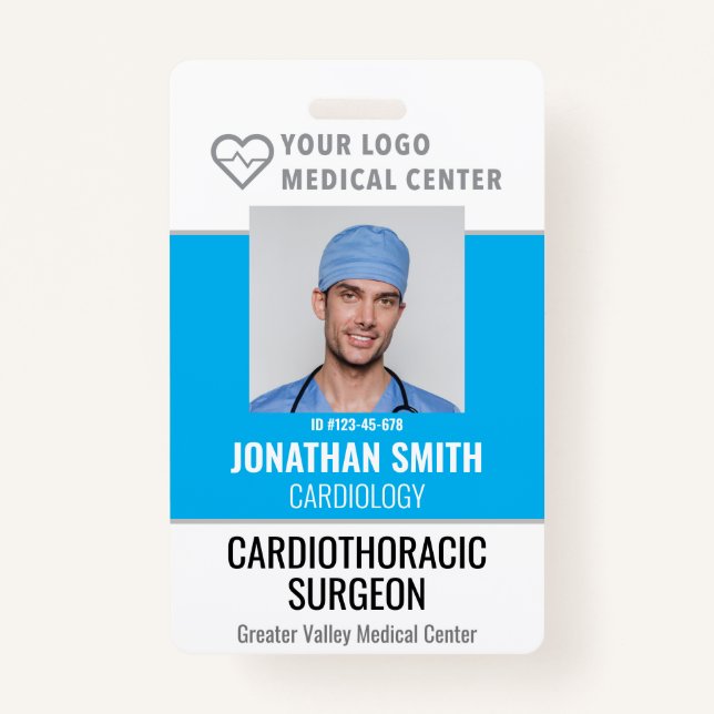 Personalized ID Badge Hospital Employee Name Tag (Front)