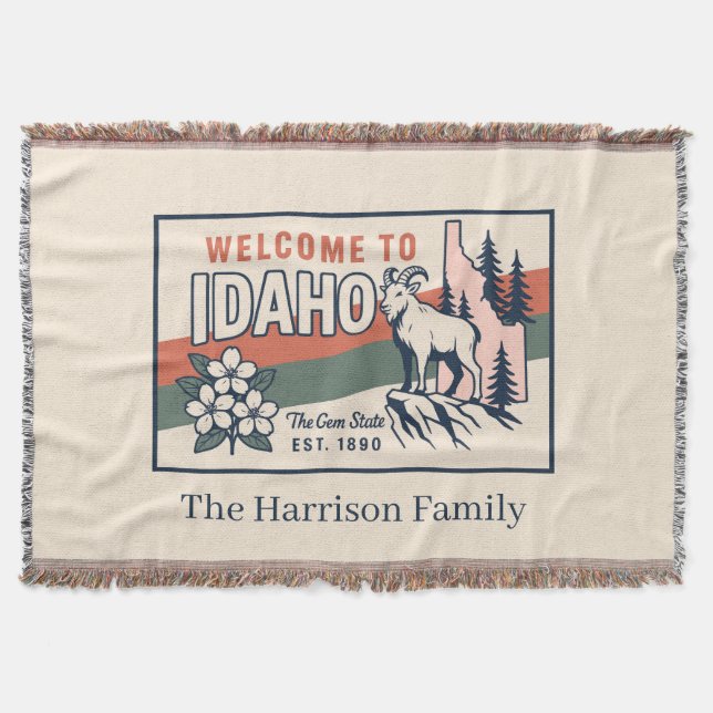 Personalized Idaho Throw Blanket (Front)