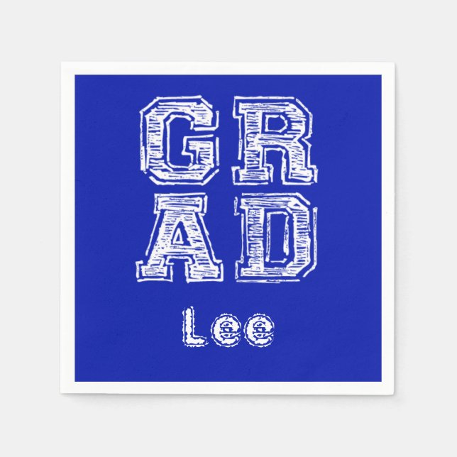 Personalized Ideas Graduation Chalkboard Style Napkin (Front)