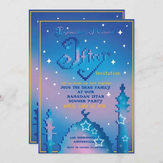 Personalized Iftar Invitation (Front/Back)