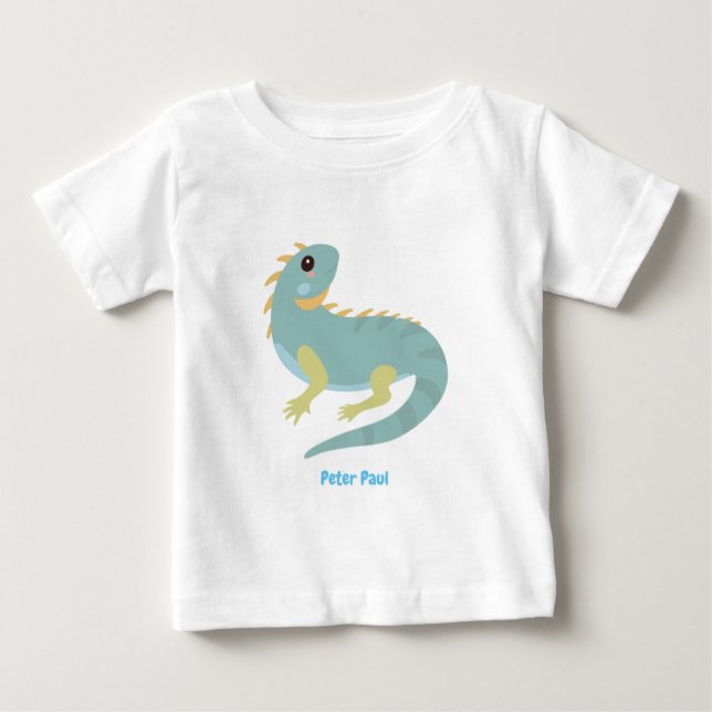 Personalized Iguana Lizard Baby T-Shirt (Front)