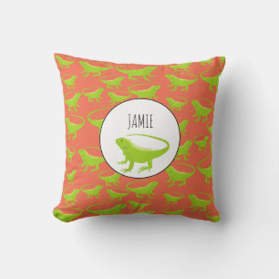 Personalized Iguana Lizard Pattern  Throw Pillow