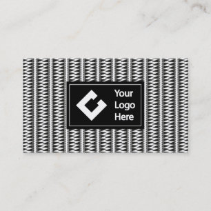 Personalized Ikat Zigzag Black White with Logo Business Card