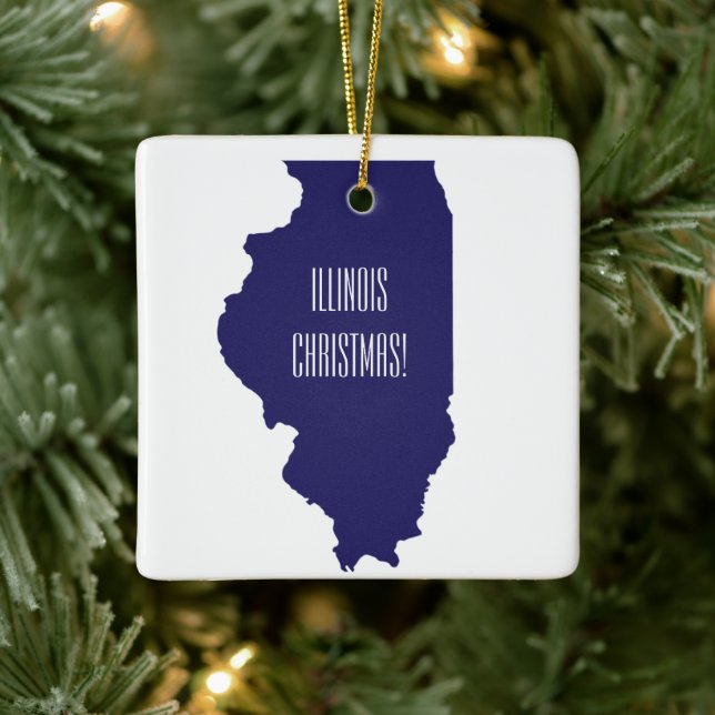 Personalized Illinois Christmas Ornament (Tree)