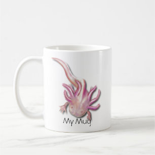 Personalized Illustrated Albino Axolotl Coffee Mug