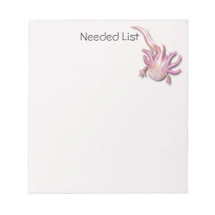 Personalized Illustrated Albino Axolotl Notepad