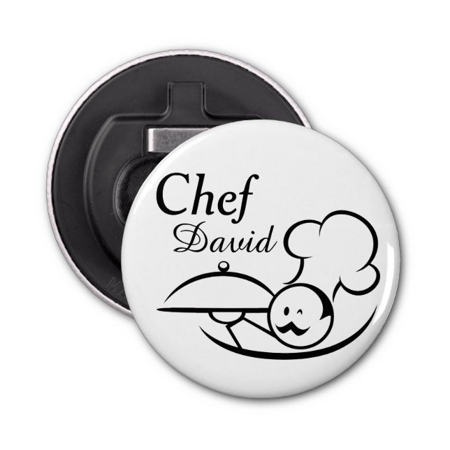 Personalized Illustrated Chef Bottle Opener (Front)