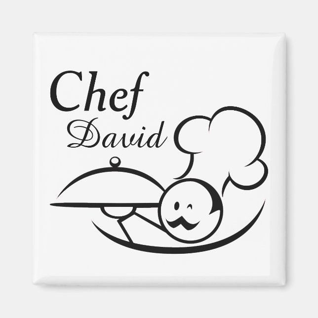 Personalized Illustrated Chef Magnet (Front)
