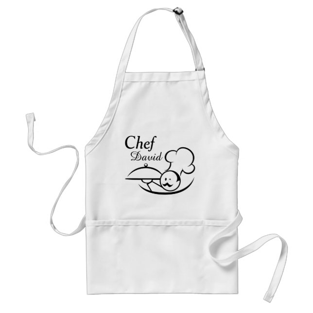 Personalized Illustrated Chef Standard Apron (Front)