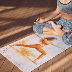 Personalized Illustrated Leo Zodiac Quote Yoga Mat