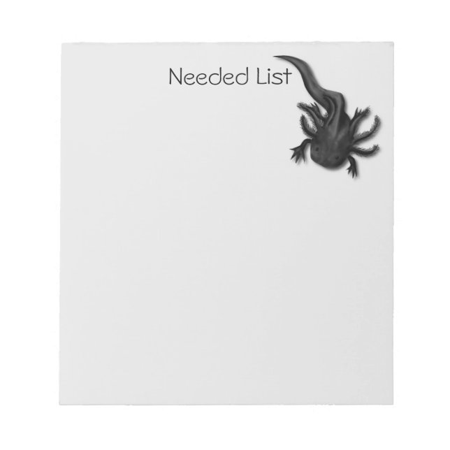 Personalized Illustrated Melanoid Axolotl Notepad (Front)