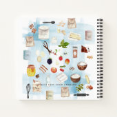 Personalized Illustrated Watercolor Baking Recipes Notebook (Back)