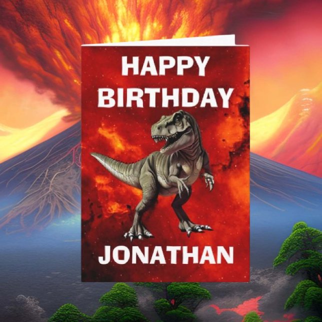 Personalized illustration T Rex Card (Some of the popular dinosaur gifts available on Zazzle, 	jurassic world t rex)