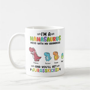 Personalized I'm a nanasaurus up to 3 kids   Coffee Mug