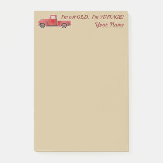 Personalized I'm Not Old I'm Vintage Red Truck Post-it Notes