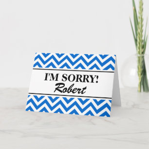 Personalized i'm sorry greeting cards zigzag