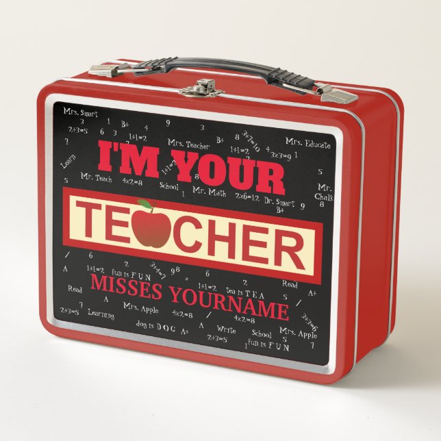 Personalized I'm Your Teacher Metal Lunchbox (Front)
