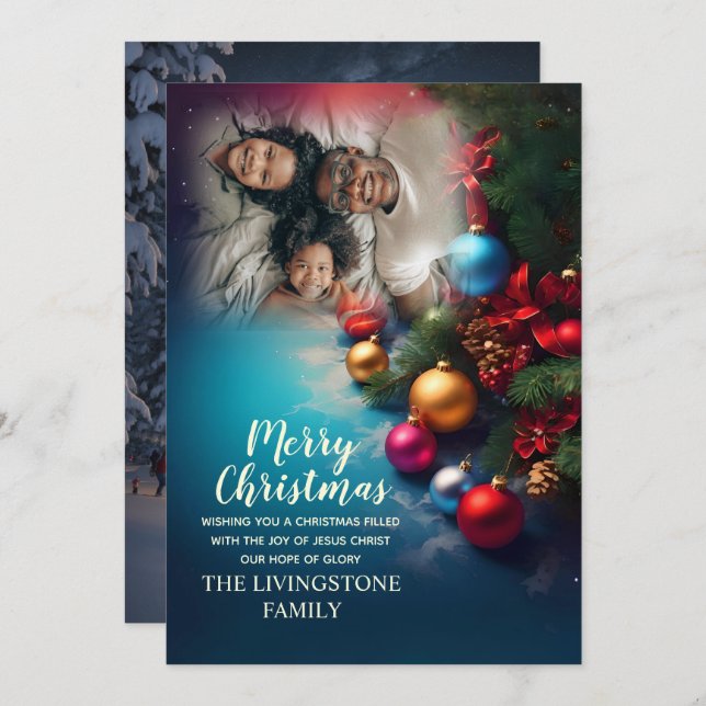 Personalized Image & Text Christmas Holiday Card (Front/Back)