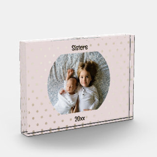 Personalized Image Two Lines Text Custom Photo Block