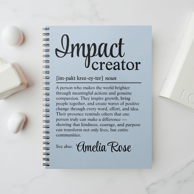 Personalized Impact Creator Definition Thank You Notebook (Creator Uploaded)