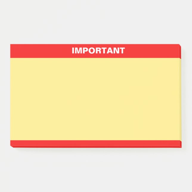 Personalized Important Text on Red & Yellow Post-it Notes (Front)