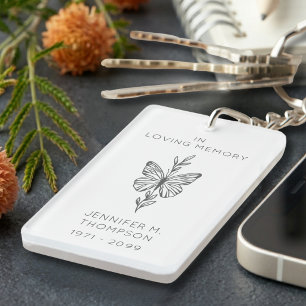 Personalized In Loving Memory Butterfly Keychain